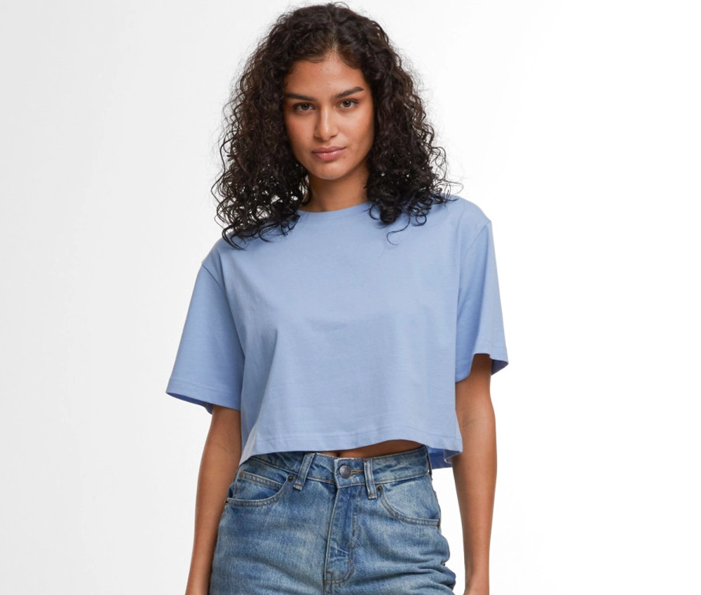 Tee-shirt court femme flocage pas chère